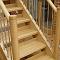 Oak open tread staircase and gallery with rounded newels and handrail (view2)